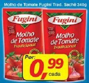 Supermercados Guanabara Molho de Tomate Fugini Trad. sachet 340g oferta