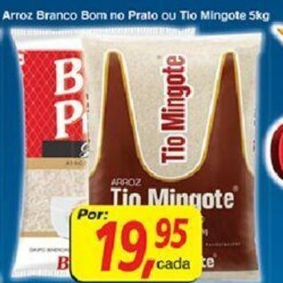 Supermercados Guanabara Arroz Branco Bom no Prato ou Tio Mingote 5kg oferta