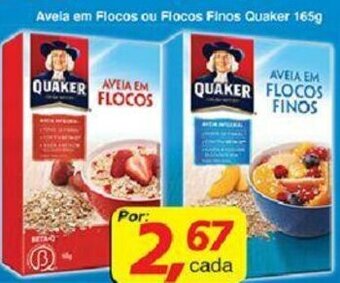 Supermercados Guanabara Aveia em Flocos ou Flocos Finos Quaker 165g oferta