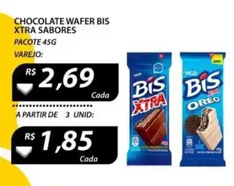 Assaí Atacadista Chocolate wafer Bis Xtra sabores 45g oferta