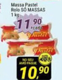 Amarelinha supermercados Massa Pastel Rolo So Massas 1kg oferta