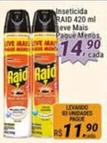 Amarelinha supermercados Inseticida Raid 420ml Leve Mais pague Menos oferta