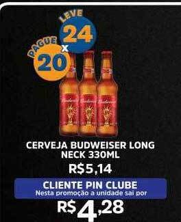 Pinheiro Supermercado Cerveja budweiser long neck oferta