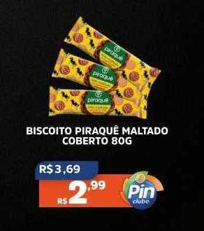 Pinheiro Supermercado Biscoito piraquê maltado coberto oferta