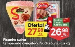 Supermercados Princesa Picanha suína temperada congelada sadia ou sulita kg oferta