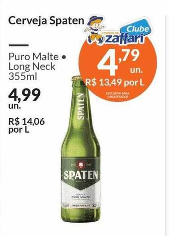Zaffari Cerveja spaten puro malte long neck oferta