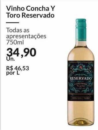 Vinho concha y toro reservado