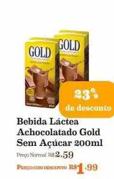 Mercadinhos São Luiz Bebida láctea achocolatado gold sem açúcar 23% de desconto oferta