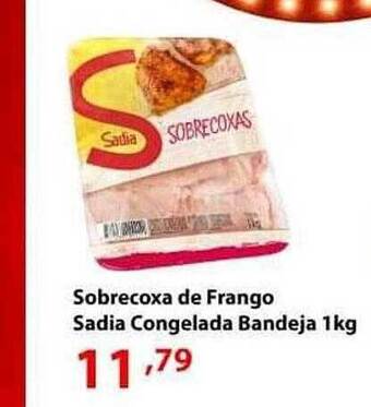 Sobrecoxa de frango sadia congelada bandeja
