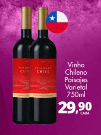Delta Supermercados Vinho chileno paisajes varietal oferta