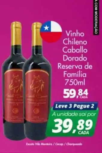 Delta Supermercados Vinho chileno caballo dorado reserva de família oferta