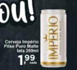 Rossi Supermercado Cerveja Imperio Pilsen Puro Malte lata 269ml oferta