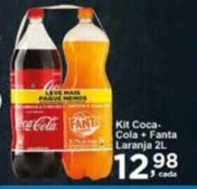Rossi Supermercado Kit Coca Cola + Fanta laranja 2L oferta