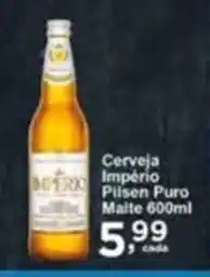 Rossi Supermercado Cerveja Imperio Pilsen Puro Malte 600ml oferta