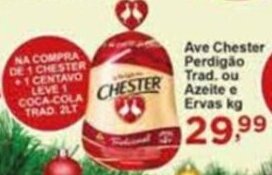 Rossi Supermercado Ave Chester Perdigao Trad. ou Azeite e Ervas 1kg oferta