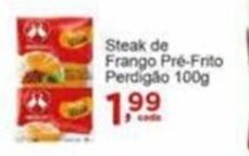 Rossi Supermercado Steak de frango Pre-Frito Perdigao 100g oferta