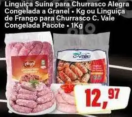 Rede Supermarket Linguiça suína para churrasco alegra congelada a granel kg ou linguiça de frango para churrasco c. vale congelada pacote 1kg oferta