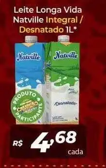 Atakarejo Leite longa vida natville integral desnatado oferta