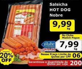 Mialich Supermercados Salsicha hot dog nobre oferta