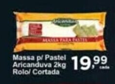 Rossi Supermercado Massa p/ Pastel Aricanduva 2kg Rolo/ Cortada oferta