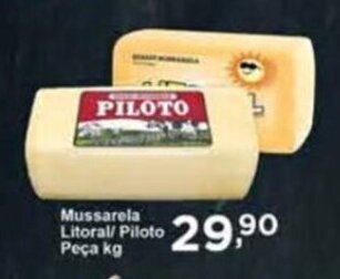 Rossi Supermercado Mussarela Litoral/ Piloto peca 1kg oferta