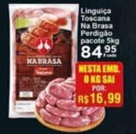 Rossi Supermercado Linguica Toscana Na Brasa Perdigao pacote 1kg oferta