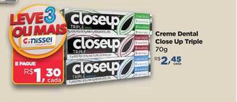 Farmácias Nissei Creme Dental Close Up Triple oferta
