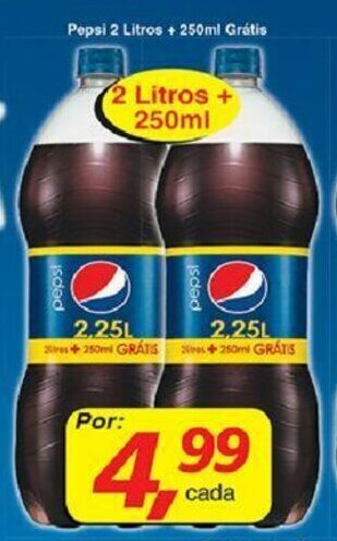 Supermercados Guanabara Pepsi 2L + 250ml Gratis oferta