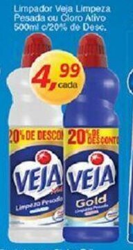 Supermercados Guanabara Limpador Veja Limpeza Pesada ou Cloro Ativo 500ml c/20% de Desc. oferta