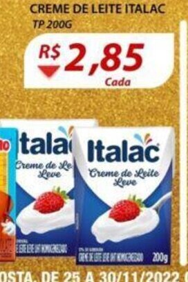 Assaí Atacadista Creme de Leite Italac TP 200g oferta