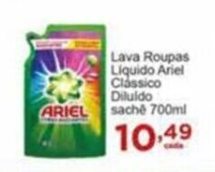 Rossi Supermercado Lava roupas Liquido Ariel Classico Diluido sache 700ml oferta