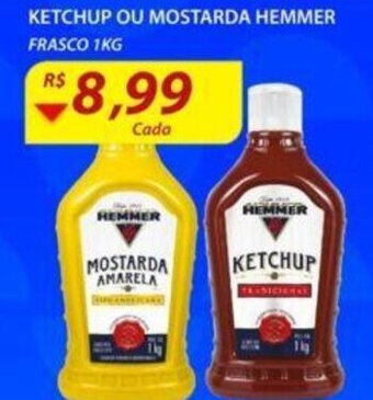 Assaí Atacadista Ketchup ou Mostarda Hemmer 1kg oferta