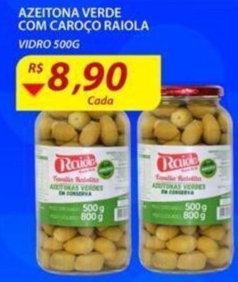 Azeitona Verde com Caroco Raiola 500g