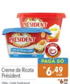 Supermercados Condor Creme de ricota président oferta