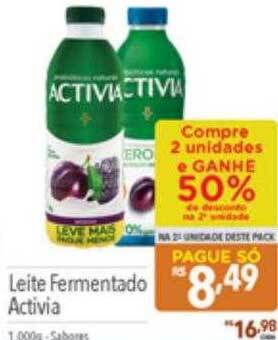 Supermercados Condor Leite fermentado activia oferta
