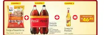 Supermercados Condor Frango a passarinho lar + cojunto coca-cola + cerveja sol premium oferta