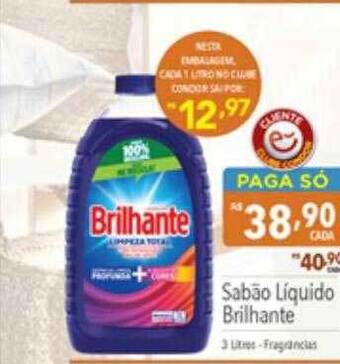 Supermercados Condor Sabão liquido brilhante oferta