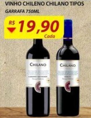 Assaí Atacadista Vinho Chileno Chilano tipos 750ml oferta