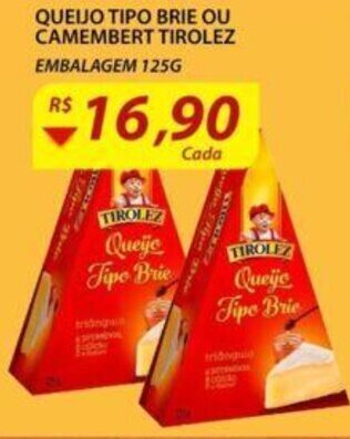Assaí Atacadista Queijo Tipo Brie ou Camembert Tirolez 125g oferta