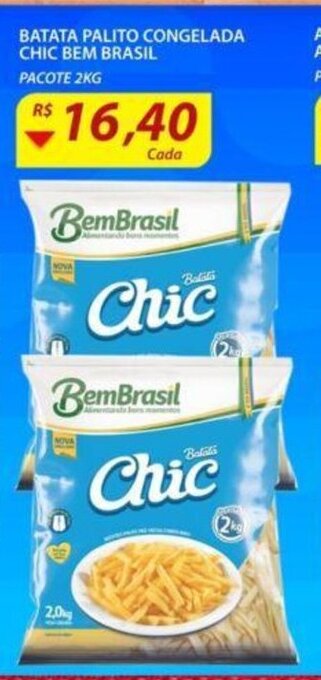 Assaí Atacadista Batata Palito Congelada Chic Bem Brasil pacote 2kg oferta