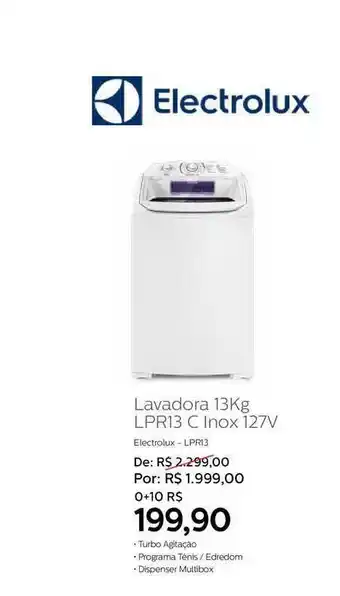 Lavadora 13kg Lpr13 C Inox 127v Electrolux