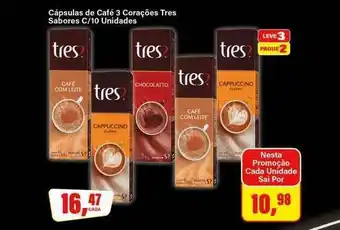 Rede Supermarket Cápsulas de café 3 corações tres sabores c 10 unidades oferta