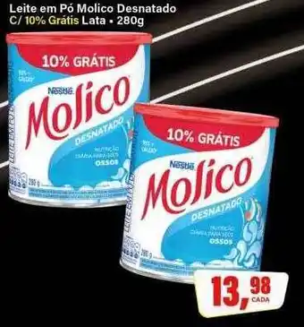 Rede Supermarket Leite em pó molico desnatado c 10% grátis lata oferta