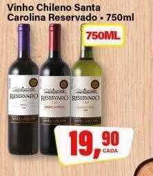 Rede Supermarket Vinho chileno santa carolina reservado oferta