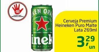 Tenda Atacado Cerveja premium heineken puro malte lata 269ml oferta