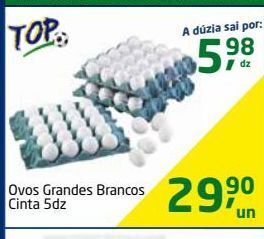 Tenda Atacado Ovos grandes brancos cinta 5dz oferta