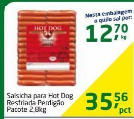 Tenda Atacado Salsicha para hot dog resfriada perdigão pacote 2,8kg oferta
