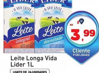 Tonin Superatacado Leite longa vida lider 1l oferta