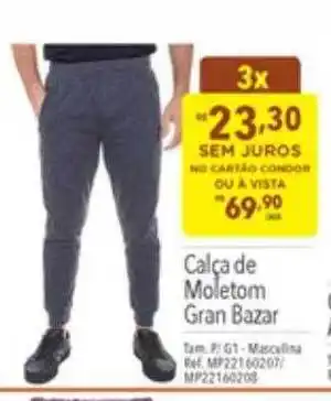 Supermercados Condor Calça de moletom gran bazar oferta