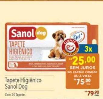 Supermercados Condor Tapete higiênico sanol dog oferta